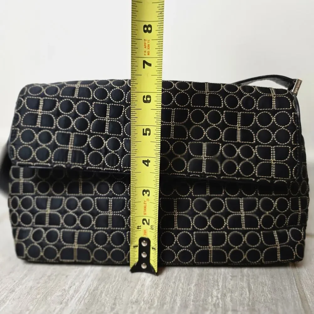 Kate Spade 1990s Iconic Purse, Vintage Logo Handbag, Dot Noel, Black & Tan Bag